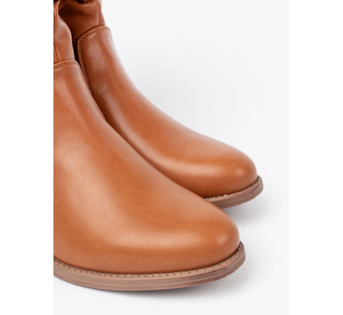 Exkluzívní Karmelowy  kotníčkové boty dámské na plochém podpatku