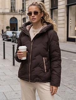 Dámská hnědá bunda FashionStreet TY5944