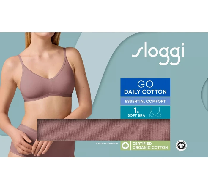 Dámská podprsenka GO Daily Cotton Soft bra - BROWN - hnědá 1141 - SLOGGI