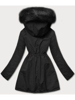 Teplá černá oboustranná dámská zimní bunda (W610)