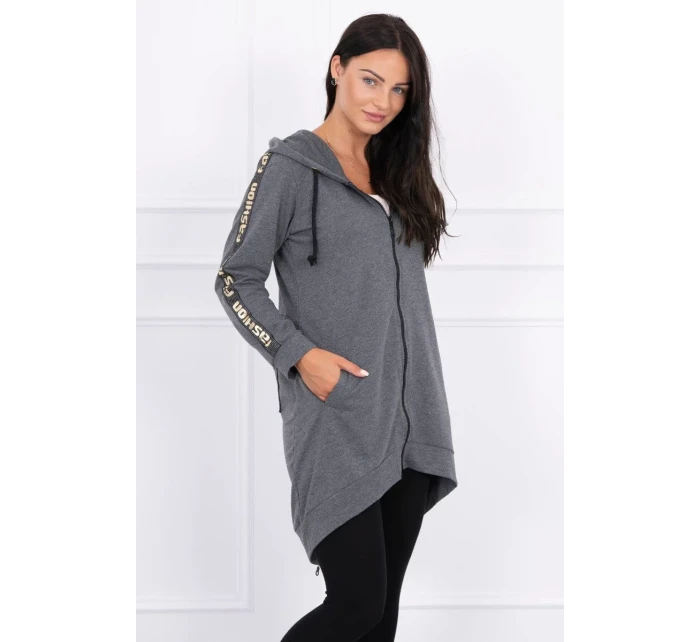 Mikina se zipem na zádech graphite melange Mikina se zipem na zádech graphite melange