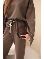 Komplet dámský máslový z viskózy s vázáním fango zelený