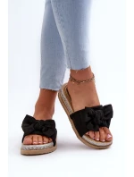 Dámské žabky na platformě s mašlí černé model 21653530 - Boto Dámské žabky na platformě s mašlí černé model 21653530 - Boto