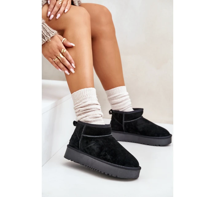 Dámské semišové sněhule na platformě černé model 21670434 - Boto Dámské semišové sněhule na platformě černé model 21670434 - Boto