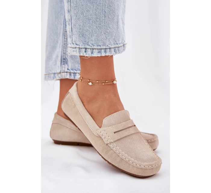 Semišové Dámské Mokasíny Big Star model 21693806 Béžové - Big Star Shoes