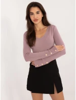 Sweter AT SW model 20493466 jasny fioletowy - FPrice Sweter AT SW model 20493466 jasny fioletowy - FPrice