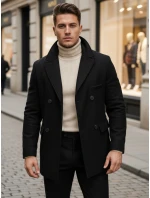 Pánský černý kabát model 21963884 - Dstreet