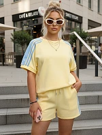 Dámská viskózová souprava s motýlem a šortkami žlutá FashionStreet AY1181