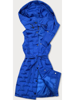 Dlouhá dámská vesta v chrpové barvě s páskem (JIN217)