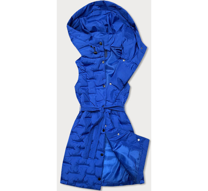 Dlouhá dámská vesta v chrpové barvě s páskem model 15834484 - Ann Gissy