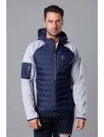 Tmavě pánská sportovní bunda z různých spojených materiálů model 18347870 - J.STYLE Tmavě pánská sportovní bunda z různých spojených materiálů model 18347870 - J.STYLE