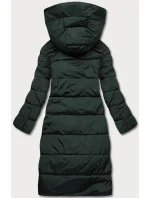 Tmavě zelená dlouhá dámská zimní bunda model 21246309 - LHD Tmavě zelená dlouhá dámská zimní bunda model 21246309 - LHD