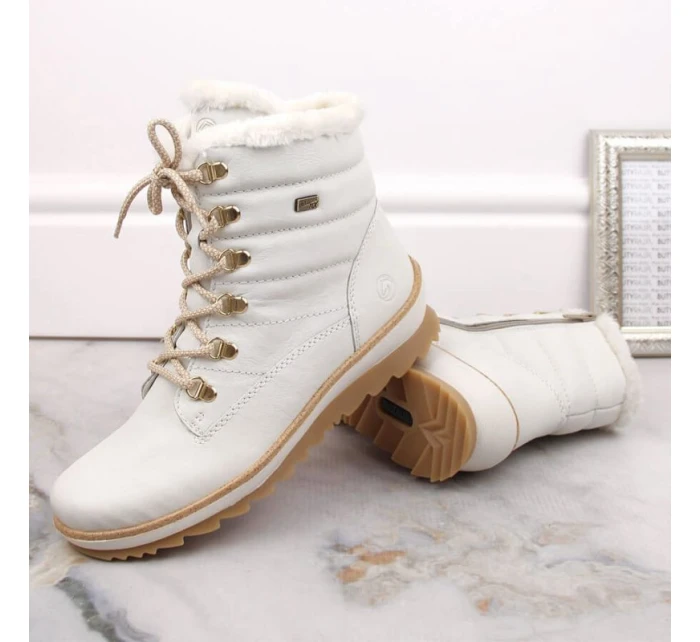 Kožené nepromokavé zateplené boty W white model 21391182 - Rieker