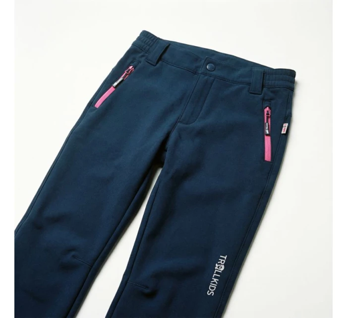 Dívčí/chlapecké kalhoty Trollkids Kids Fjell Softshell Pant navy blue (117-114)