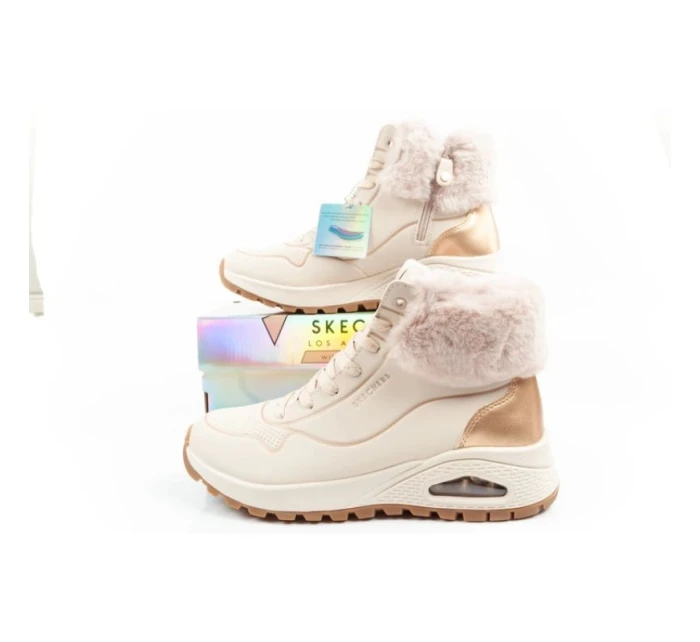Skechers Uno Rugged dámská sportovní obuv zateplené boty zimní béžové dámské