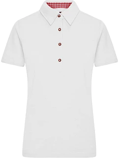 Daiber JN 715 Dámské piqué polo v tradičním krojovém stylu 02.0715 white/red white