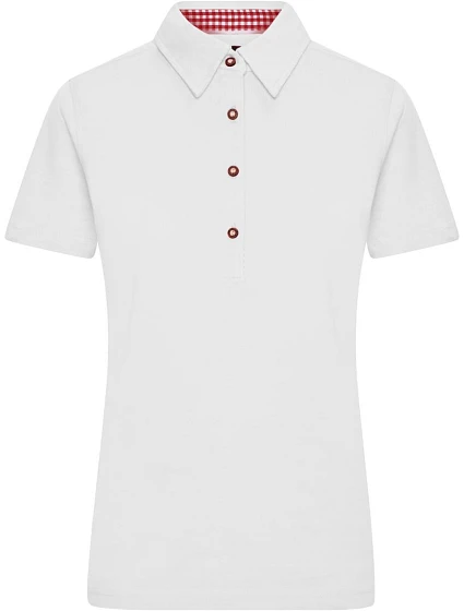 Daiber JN 715 Dámské piqué polo v tradičním krojovém stylu 02.0715 white/red white Daiber JN 715 Dámské piqué polo v tradičním krojovém stylu 02.0715 white/red white