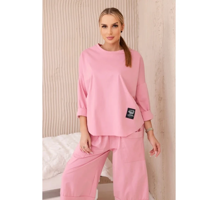 Komplet nových mikinových kalhot Punto tmavě pudrově růžová Komplet nových mikinových kalhot Punto tmavě pudrově růžová