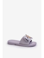 Dámské žabky s mašlí Levandulové Arsicada Dámské žabky s mašlí Levandulové Arsicada