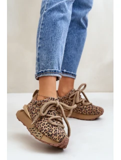 Dámské Zamszové Tenisky Na Platformě S Tlustým Šněrováním Panthera Artiker 55C0135 Hnědé