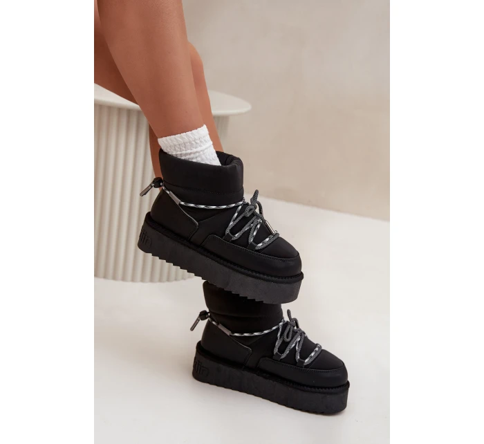 Sněhule na platformě model 21714033 Černé - D.Franklin