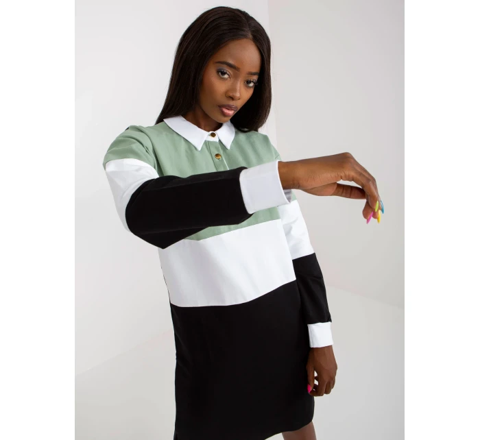 Dámské šaty RV SK 8072 černé a zelené