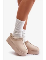 Sněhule Dámské Na Platformě Zateplené Kožíškem Světle Béžové Remenia Sněhule Dámské Na Platformě Zateplené Kožíškem Světle Béžové Remenia