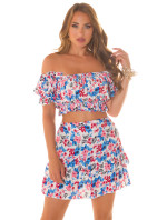 Sexy Koucla 2Piece Set Skirt + Top with Flower Print