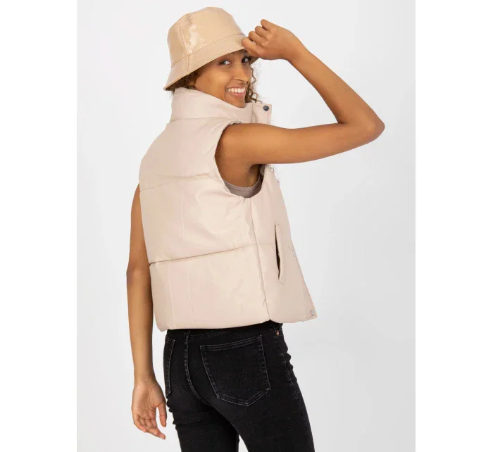 Dámská vesta NM KZ D2 model 21055766 Světle béžová - FPrice Dámská vesta NM KZ D2 model 21055766 Světle béžová - FPrice