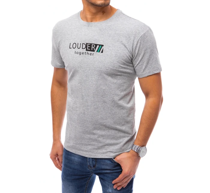 Pánské tričko s potiskem světle šedé FashionStreet RX4727