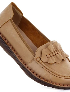 Dámské kožené mokasíny polobotky camel Artiker 58C1504