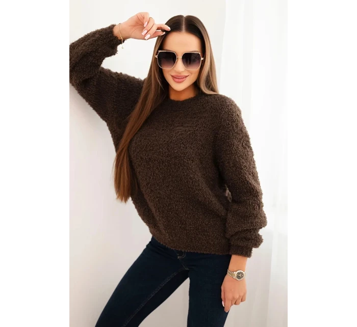 Svetr dámský z měkkého model 21421714 hnědý - K-Fashion