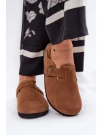 Semišové Klapky Chodaky Dámské S Přezkou Big Star RR274A387 Hnědé