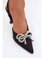 Lodičky s mašlí a patou Černé model 21787004 - Boto Lodičky s mašlí a patou Černé model 21787004 - Boto