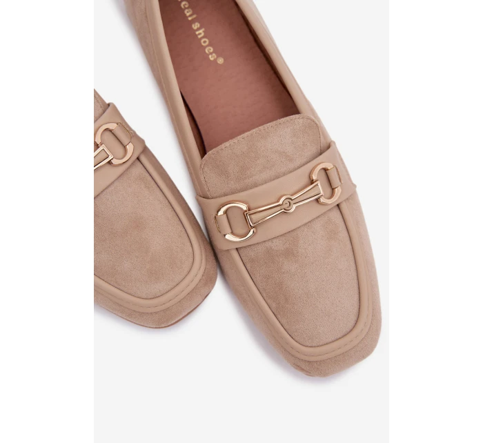 Dámské loafersy Mokasyny s ozdobou Béžové Palerina