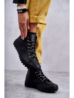 Dámské Tenisky Big Star Vysoké Zateplené Černé EE274110 Dámské Tenisky Big Star Vysoké Zateplené Černé EE274110