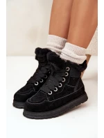 Dámské sněhule na platformě s kožešinkou Big Star – černé