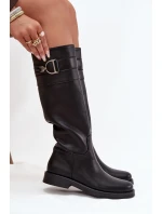 Dámské kozačky na nízkém podpatku se zdobným detailem Arvessa – černé Dámské kozačky na nízkém podpatku se zdobným detailem Arvessa – černé