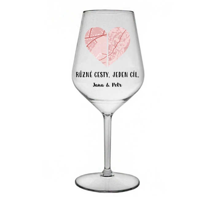 Personalizovaná nerozbitná sklenice - dvě mapy jako srdce Personalizovaná nerozbitná sklenice - dvě mapy jako srdce