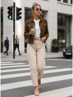 FashionStreet dámská hnědá semišová bunda TY5581