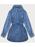 Světle modrá dámská džínová oversize bunda model 18568441 - A'DORO