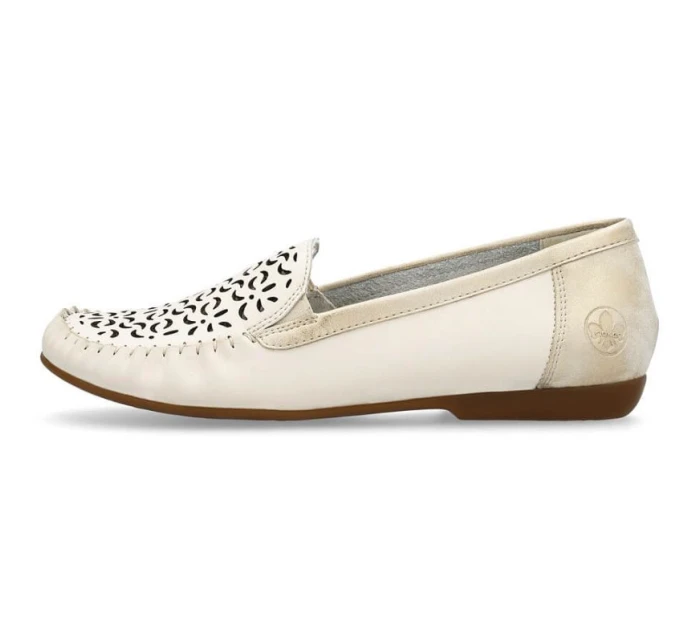 Kožené pohodlné polobotky Rieker W RKR658 beige