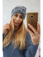 Roksana fleecová čepice K209 modrá+džíny