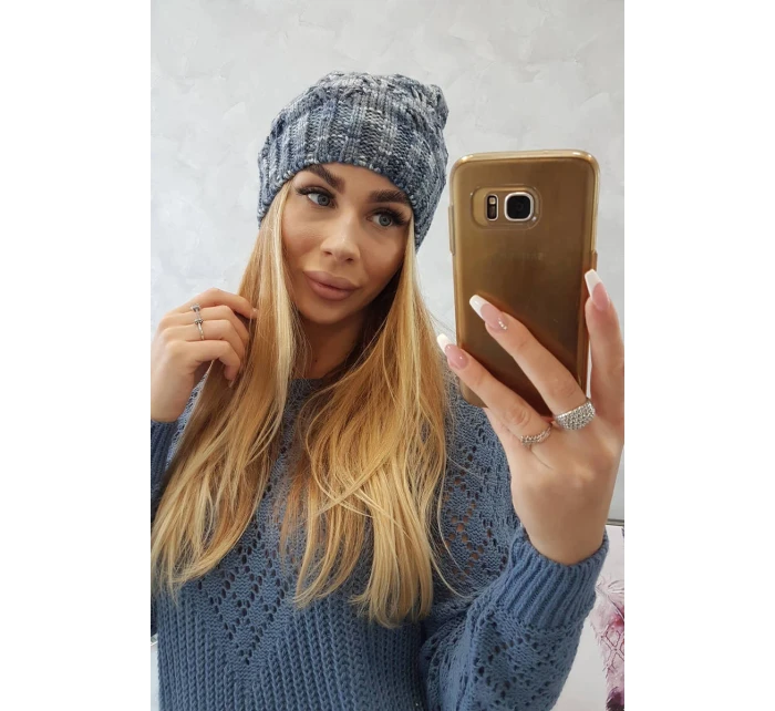 Roksana fleecová čepice K209 modrá+džíny