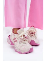 Dámské Kožené Tenisky model 21692727 Růžové - Goe