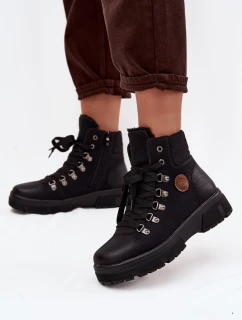 Zateplené dámské trepky na platformě černé Zaraine