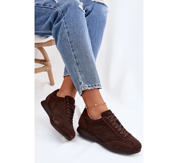 Tenisky z přírodního semiše Big Star model 22074727 Čokoládové - Big Star Shoes