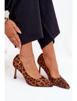 Dámské lodičky s leopardím vzorem Vinceza – hnědé Dámské lodičky s leopardím vzorem Vinceza – hnědé