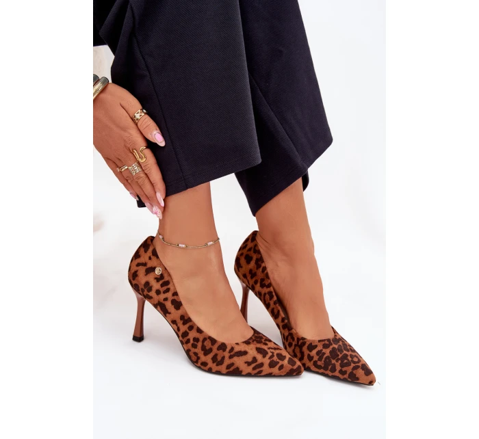 Dámské lodičky s leopardím vzorem Vinceza – hnědé Dámské lodičky s leopardím vzorem Vinceza – hnědé