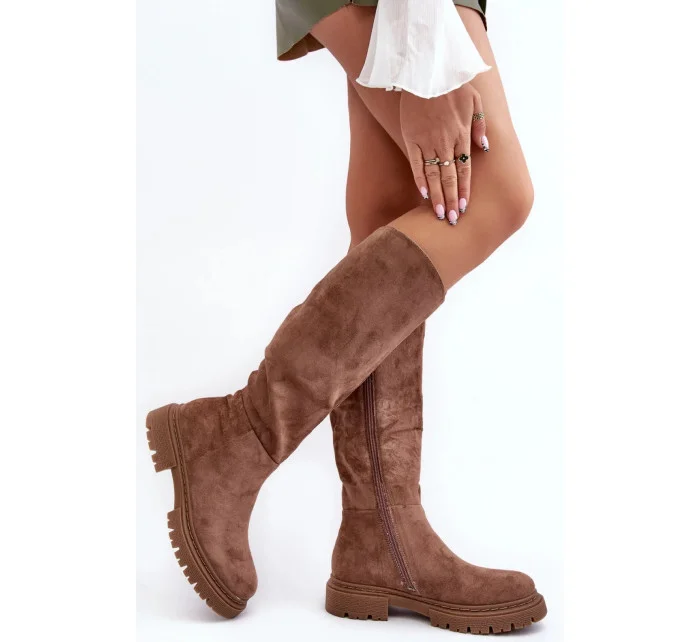 Kozačky model 20854901 hnědé Step in style - SWEET SHOES Kozačky model 20854901 hnědé Step in style - SWEET SHOES